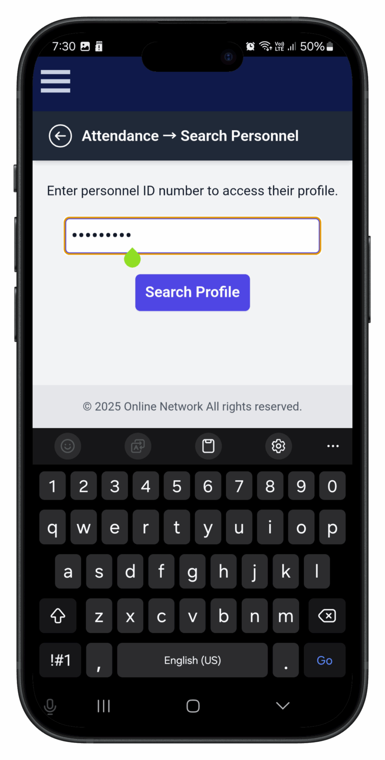 Profile photo tutorial: enter a personnel ID