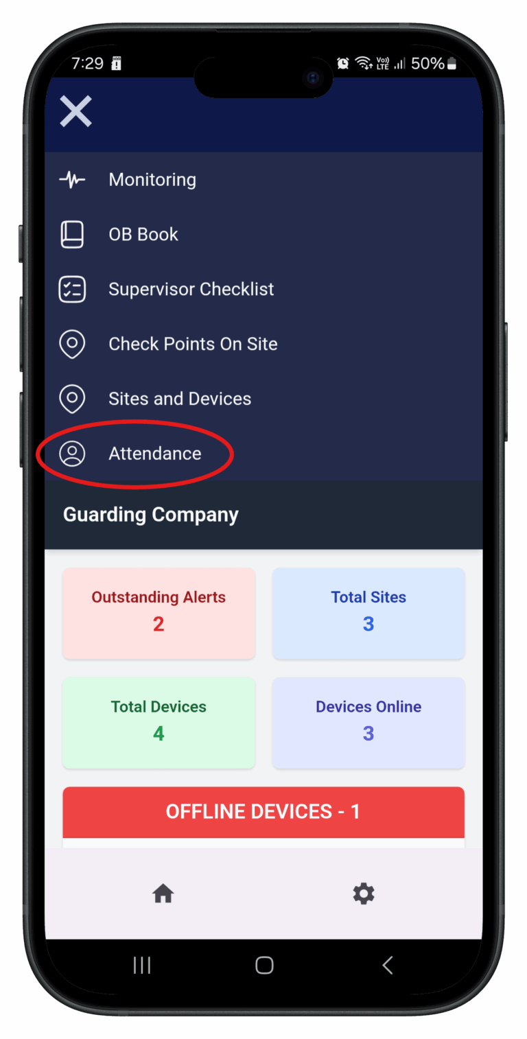 Profile photo tutorial: navigate to Attendance